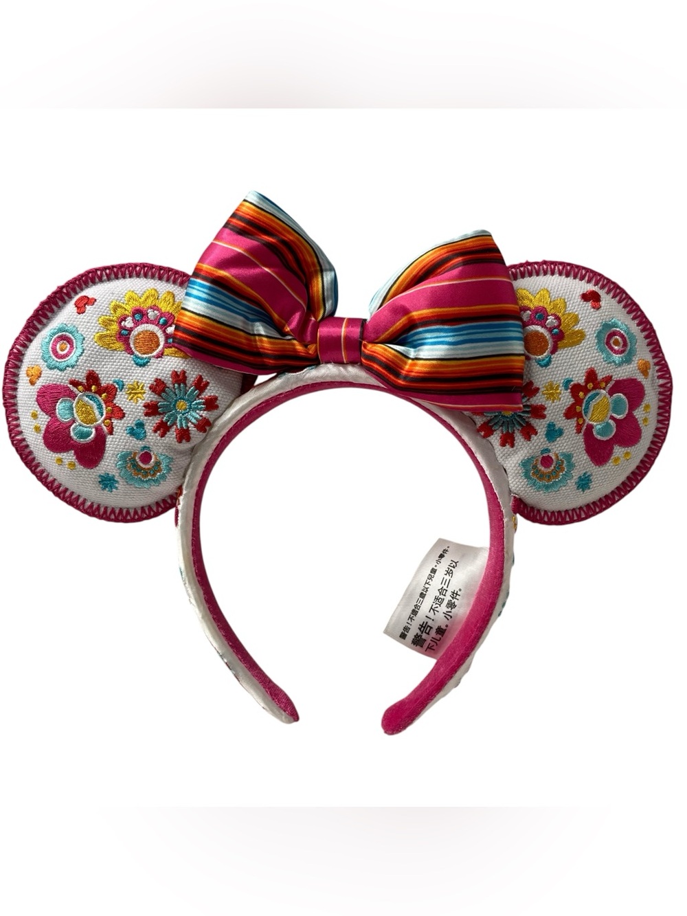 Disney Epcot Mexico Coco Floral Embroidered Minnie Mouse Ears Headband